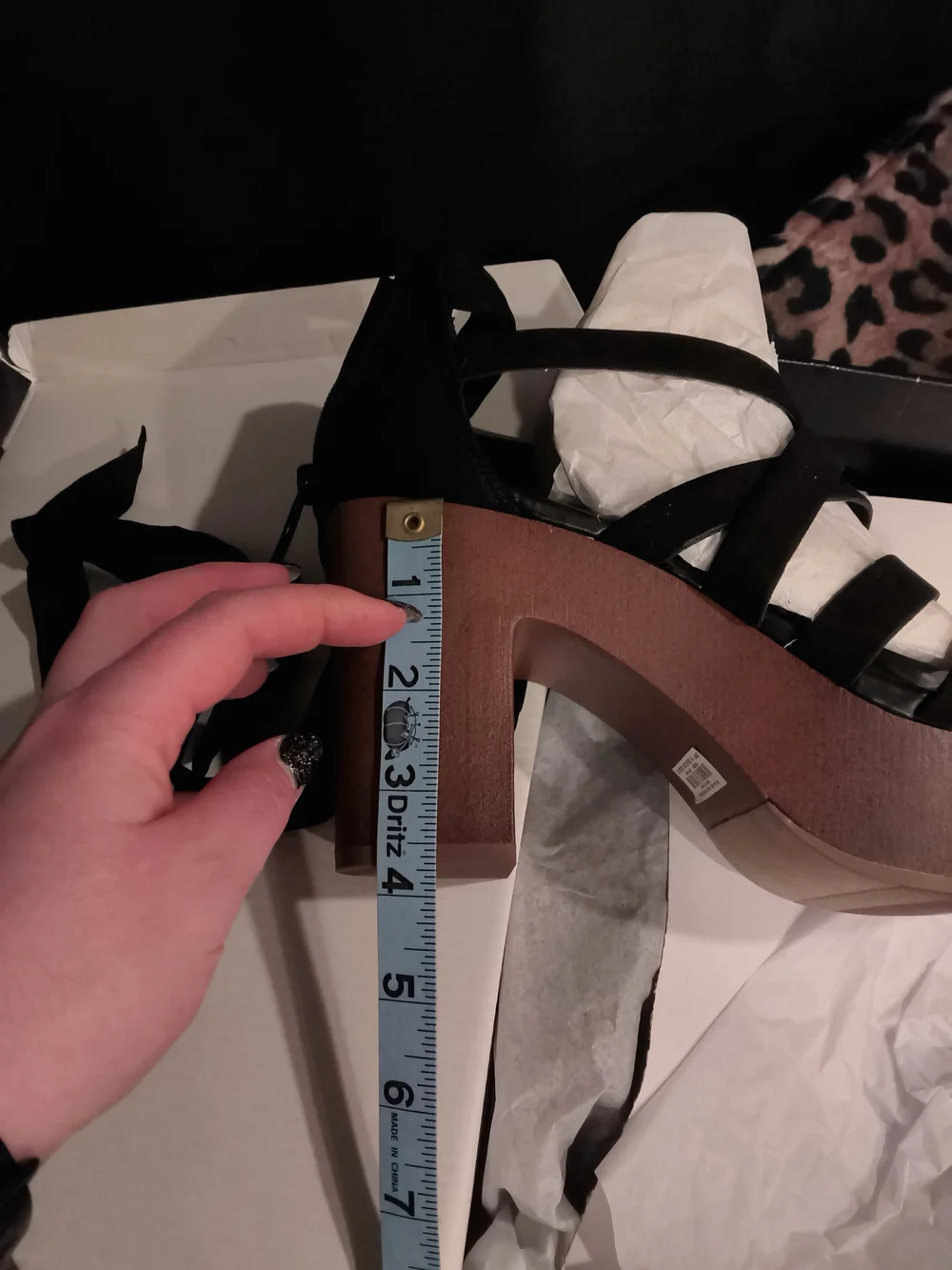 torrid Black Suede Strappy Platform Heels with Wrap Tie